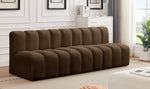 Arc - Velvet 4 Piece Modular Straight Sofa - Brown