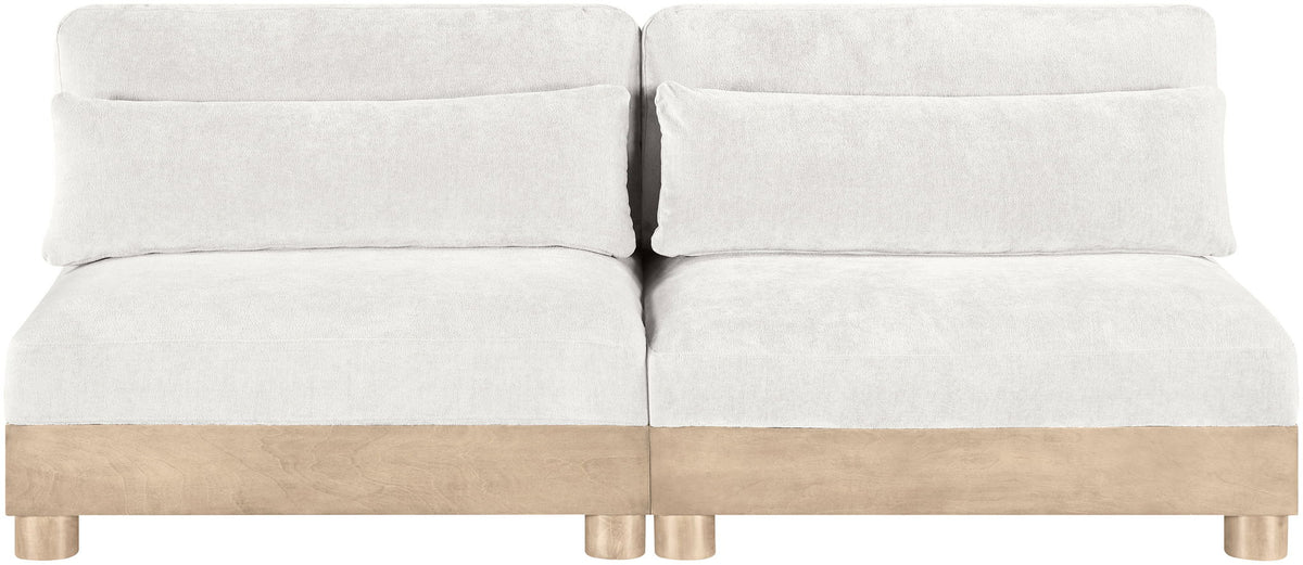 Turin - Chenille Fabric Upholstered Modular Sectional - White