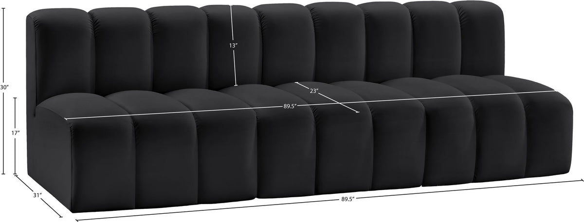 Arc - Faux Leather 3 Seats Modular Sofa