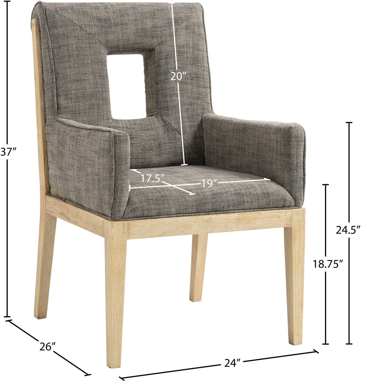 Gwendolyn - Dining Arm Chair With Natural Frame