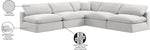 Comfy - 5 Piece Velvet Modular Corner Armless Sectional
