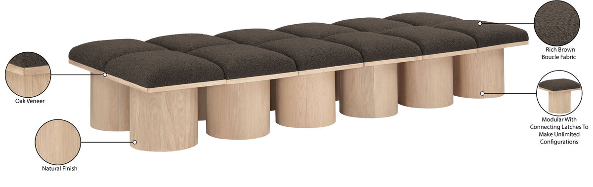 Pavilion - 12 Piece Modular Bench With Natural Base