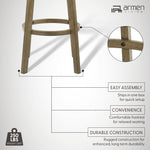 Isla - 26" Putty Brown Counter Height Rubberwood Swivel Barstool