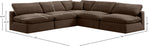 Comfy - 5 Piece Velvet Modular Corner Armless Sectional