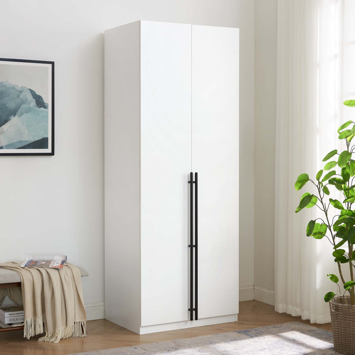 Manhattan Lee - Wardrobe Closet With Hanging Rod And Shoe Shelves