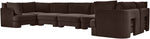 Hammond - Velvet Performance Fabric Upholstered 7 Piece U-Shaped Sectional