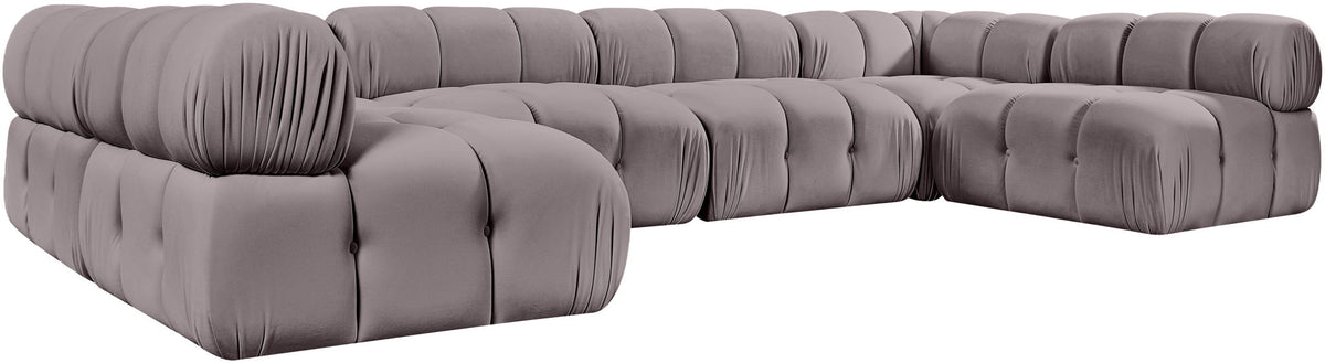 Orin - U-Shaped Velvet 6 Piece Modular Sectional