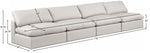 Comfy - Faux Leather Modular Armless Sofa 4 Seats