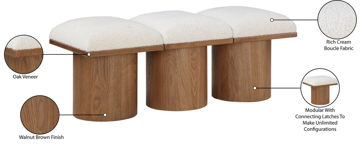 Pavilion - 3 Piece Modular Bench With Brown Base