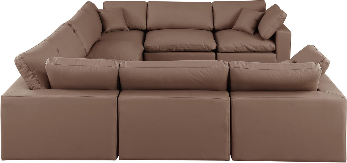 Comfy - 8 Piece Faux Leather Modular Sectional