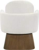 Marlowe - Linen Textured Fabric Upholstered Swivel Accent Chair - Stained Brown
