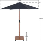 Fiji - Aluminum Patio Umbrella With Square Teak Base
