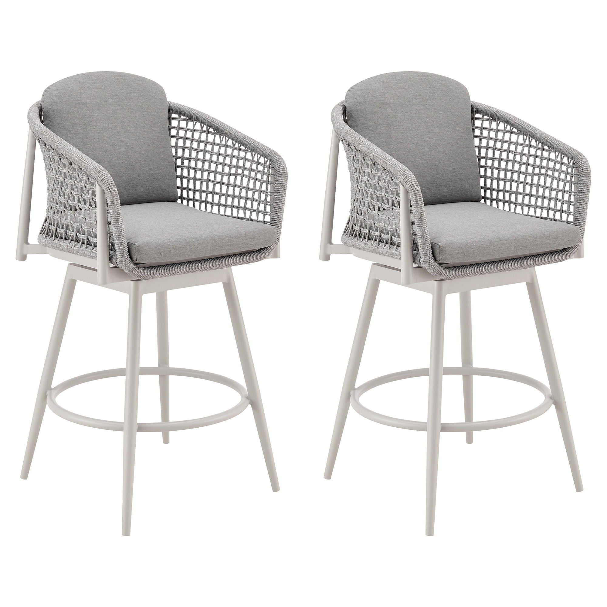 Rhodes - Outdoor Patio Swivel Counter Stool Set