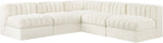 Rummi - Armless Velvet Performance Fabric Upholstered 5 Piece Modular Sectional