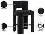 Zuno - Velvet Performance Fabric Upholstered Counter Stool (Set of 2)