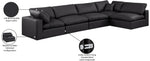Comfy - 5 Piece Faux Leather Modular Sectional