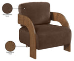 Cedra - Velvet Performance Fabric Upholstered Accent Chair - Brown Frame
