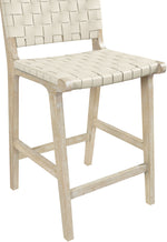 Entwine - Vegan Leather Upholstered Counter Stool - Painted Natural