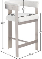 Romeo - Boucle Counter Stool With Silver Base (Set of 2)