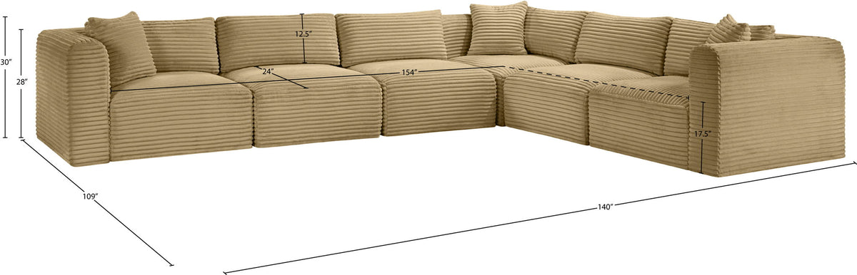 Shaggy - 6 Piece Modular Corner Sectional