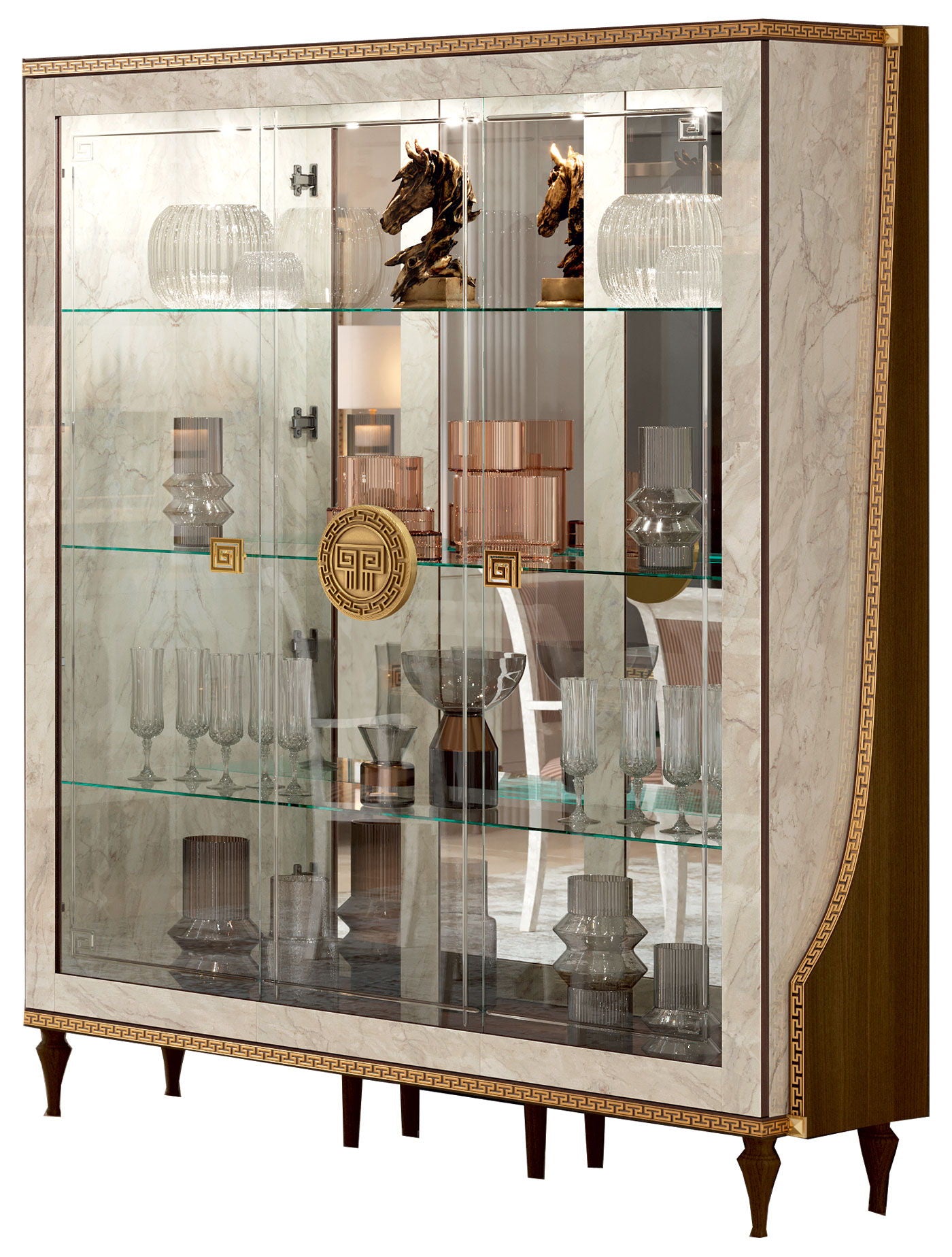 Romantica - 3 Door China - Light Beige / Brown Walnut