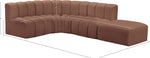 Arc - Faux Leather 5 Piece Corner Modular Sofa
