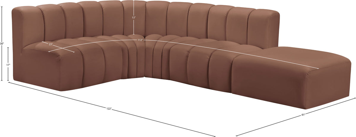 Arc - Faux Leather 5 Piece Corner Modular Sofa