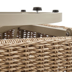 Driftbay - Metal Outdoor Swivel Lounge Chair With Cushions - Boucle White / Natural