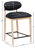 Riccio - Stool - Natural And Black Frame
