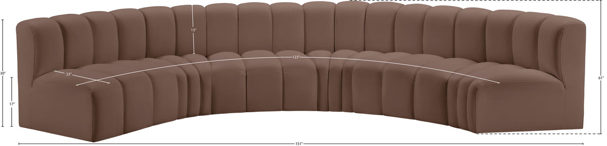 Arc - Faux Leather 6 Piece U-Shaped Modular Sofa