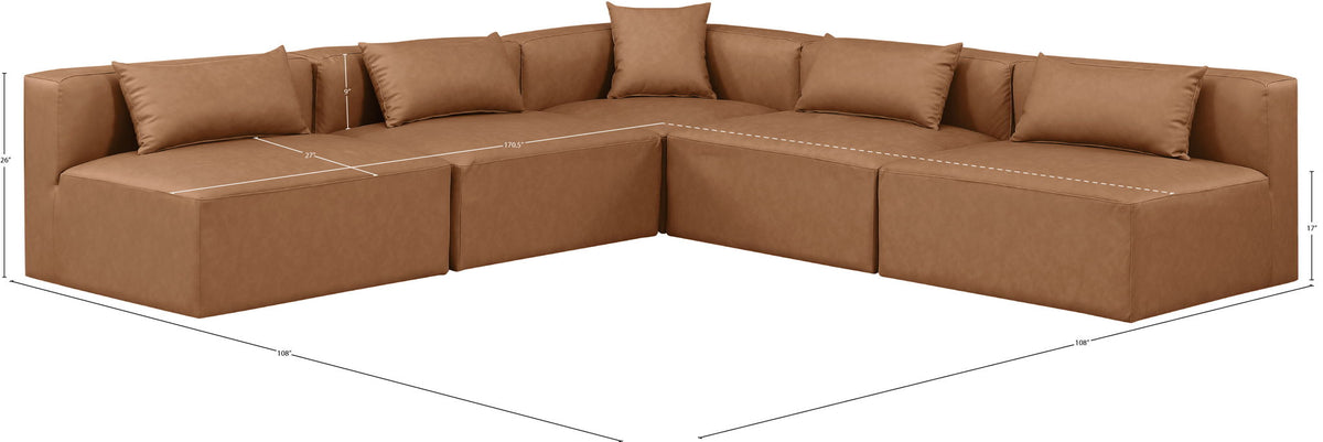 Cube - 5 Piece Modular Corner Armless Sectional