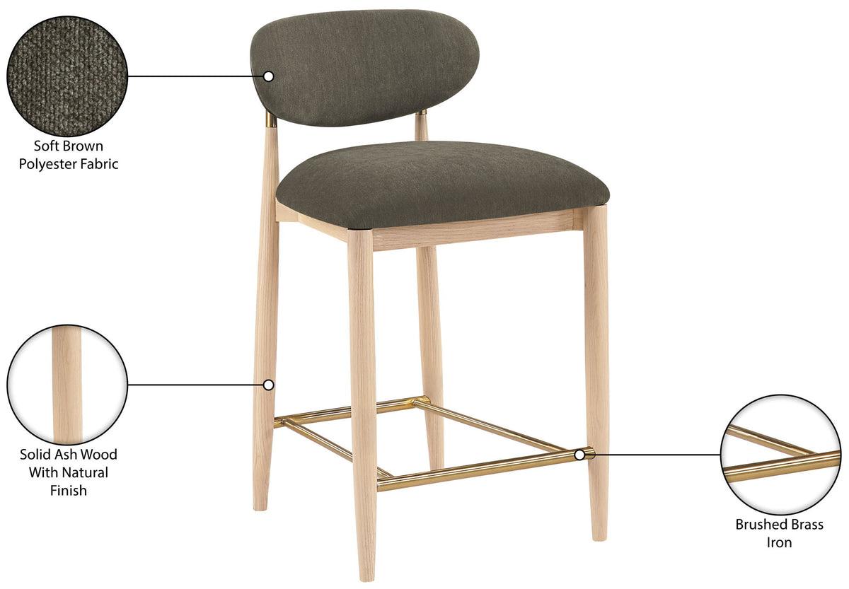 Riccio - Fabric Stool - Natural Frame