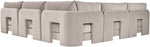 Hammond - Velvet Performance Fabric Upholstered 5 Piece Armless Sectional