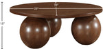 Fitch - Wood Oak Veneer Coffee Table - 3 Legs