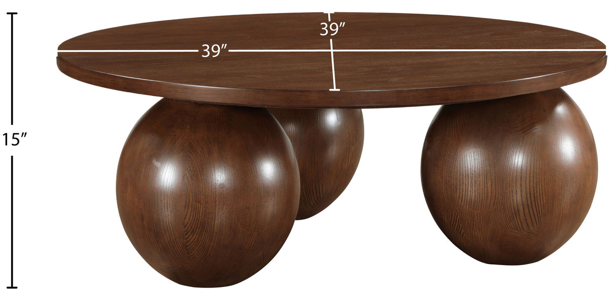 Fitch - Wood Oak Veneer Coffee Table - 3 Legs