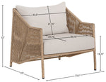Coastline - Olefin Water Resistant Fabric And Wicker Outdoor Patio Accent Chair - Beige
