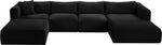 Shaggy - 5 Piece Modular Sectional With Chaise And Ottoman