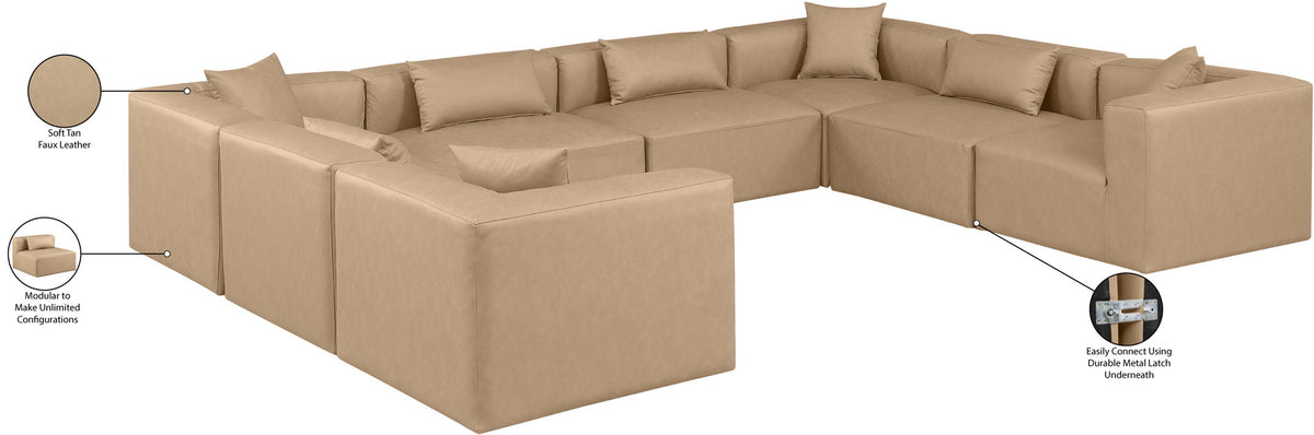 Cube - 8 Piece Modular Sectional - Tan