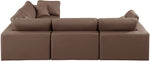 Comfy - 4 Piece Faux Leather Modular Sectional