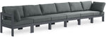 Nizuc - Outdoor Patio 6 Seat Modular Sofa With Gray Frame