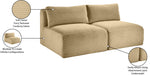 Shaggy - 2 Seat Modular Armless Sofa