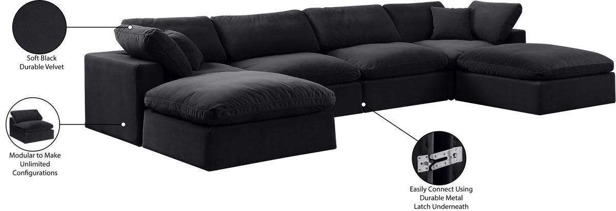 Comfy - 6 Piece Velvet Modular Double Chaise Sectional