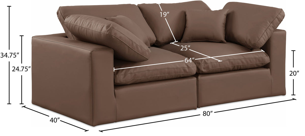 Comfy - Faux Leather Modular Sofa 2 Seats