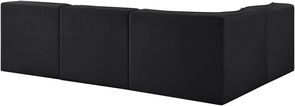 Rummi - Armless Velvet Performance Fabric Upholstered 4 Piece Modular Sectional