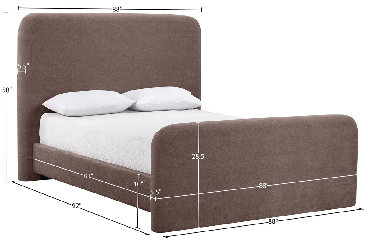 Fira - Chenille Fabric Upholstered Bed