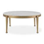 Tylan - Round Marble Coffee Table - Brass / White