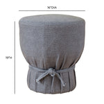 Elsie - Linen Upholstered Pouf - Gray
