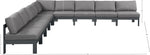 Nizuc - Outdoor Patio 9 Piece Modular Sectional With Gray Frame