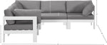 Nizuc - Outdoor Patio 5 Piece Modular Sectional With White Frame