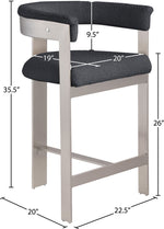 Romeo - Boucle Counter Stool With Silver Base (Set of 2)